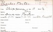 Charles Porter Student Information Card