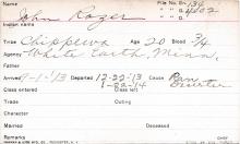 John Razer Student Information Card