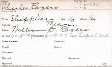 Charles Rogers Student Information Card