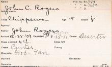 John C. Rogers Student Information Card