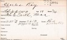 Charles Roy Student Information Card