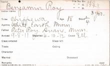 Benjamin Roy Student Information Card