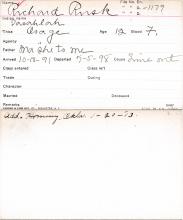 Richard Rusk (Tasahlah) Student Information Card