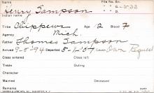 Henry Sampson Student Information Card