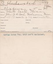Eli Shashawabach Student Information Card