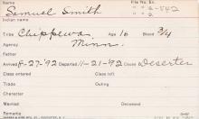 Samuel Smith Student Information Card