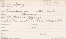 Henry Spry Student Information Card