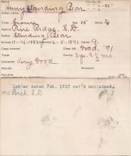 Henry Standing Bear Student Information Card