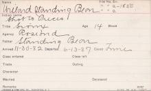 Willard Standing Bear (Shot to Pieces) Student Information Card