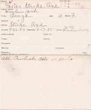 Foster Strike Axe (Mon hun pah) Student Information Card