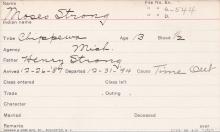 Moses Strong Student Information Card