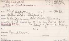John Sumner Student Information Card