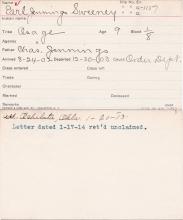 Earl Jennings Student Information Card