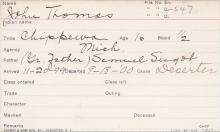 John Thomas Student Information Card