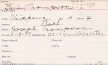 Barley Thompson Student Information Card