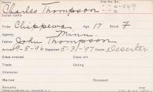 Charles Thompson Student Information Card
