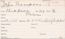 John Thompson Student Information Card