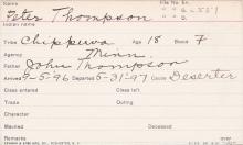 Peter Thompson Student Information Card