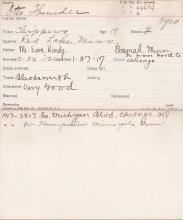 Otto Thunder Student Information Card
