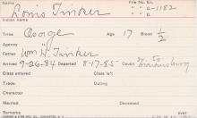 Louis Tinker Student Information Card
