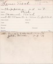 Thomas Tiosh Student Information Card