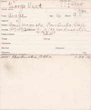 George Vest Student Information Card