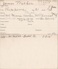 James Walker Student Information Card