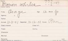 Marion Whiles Student Information Card