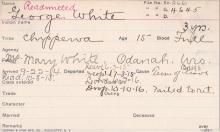 George White Student Information Card
