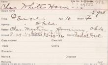 Charles White Horn Student Information Card