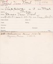 Robert Van Wert Student Information Card