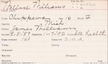 Wallace Williams Student Information Card