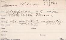 Isaac Wilson Student Information Card