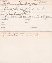 William Yankeejoe Student Information Card