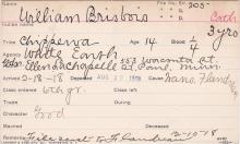 William Brisbois Student Information Card