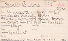 Charles Burns Student Information Card