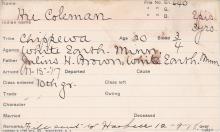 Hie Coleman Student Information Card