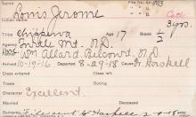 Lewis Jerome Student Information Card