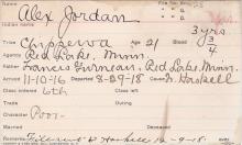 Alex Jordan Student Information Card