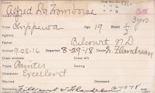 Alfred La Fromboise Student Information Card