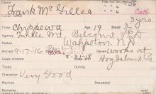 Frank McGillis Student Information Card