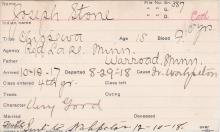 Joseph Stone Student Information Card