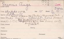 Francis Auge Student Information Card
