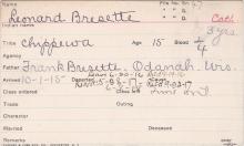 Leonard Bresette Student Information Card