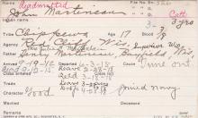 John Martineau Student Information Card