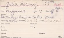 Julia Heaney Student Information Card