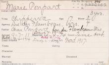 Marie Poupart Student Information Card