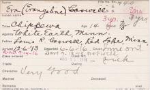 Eva Caswell Student Information Card
