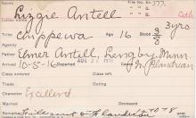 Lizzie Antell Student Information Card