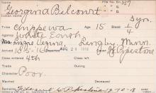Georgina Belcourt Student Information Card
